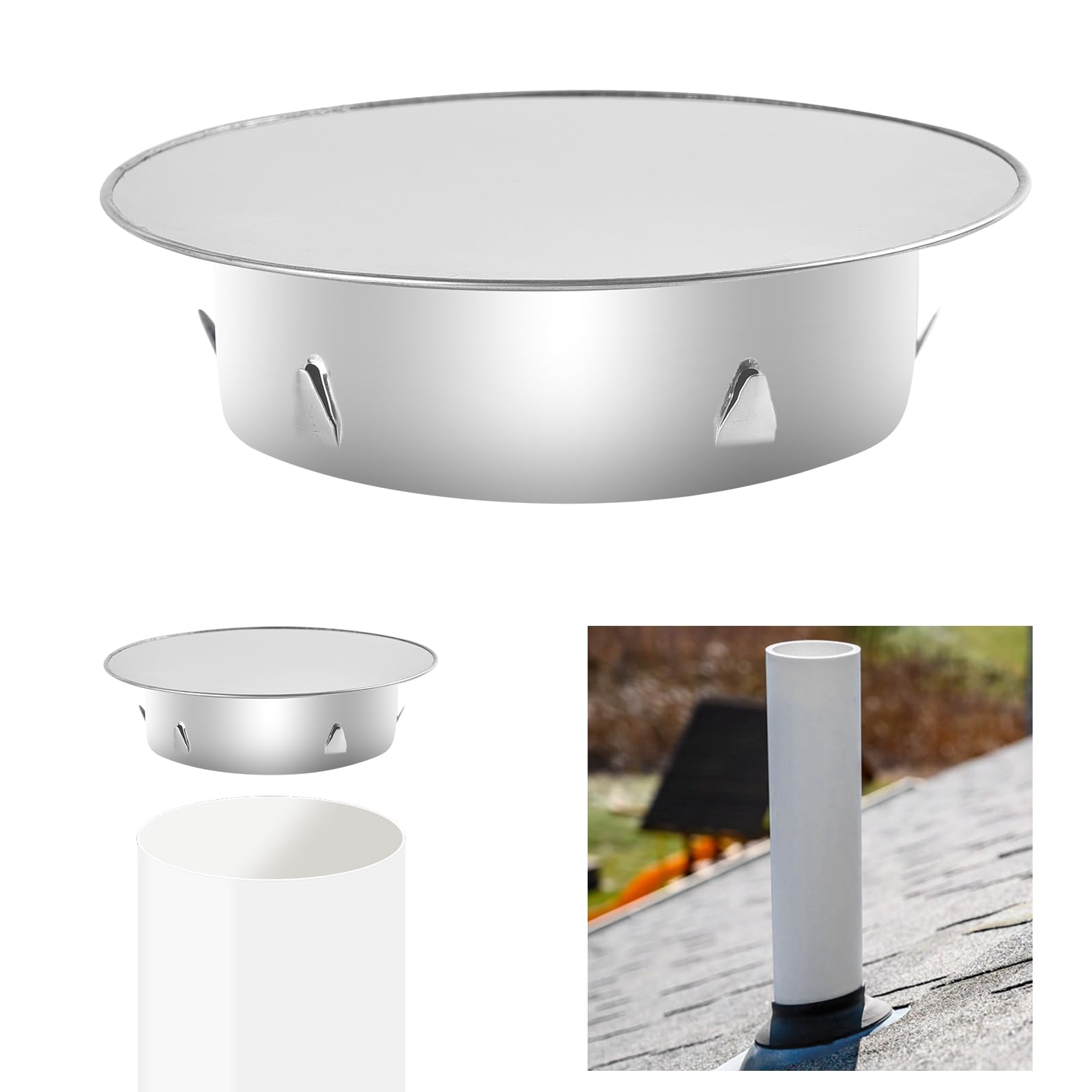 Schornsteinabdeckung 180mm Edelstahl - Dichte Kaminrohr Abdeckung Für Ofenrohre