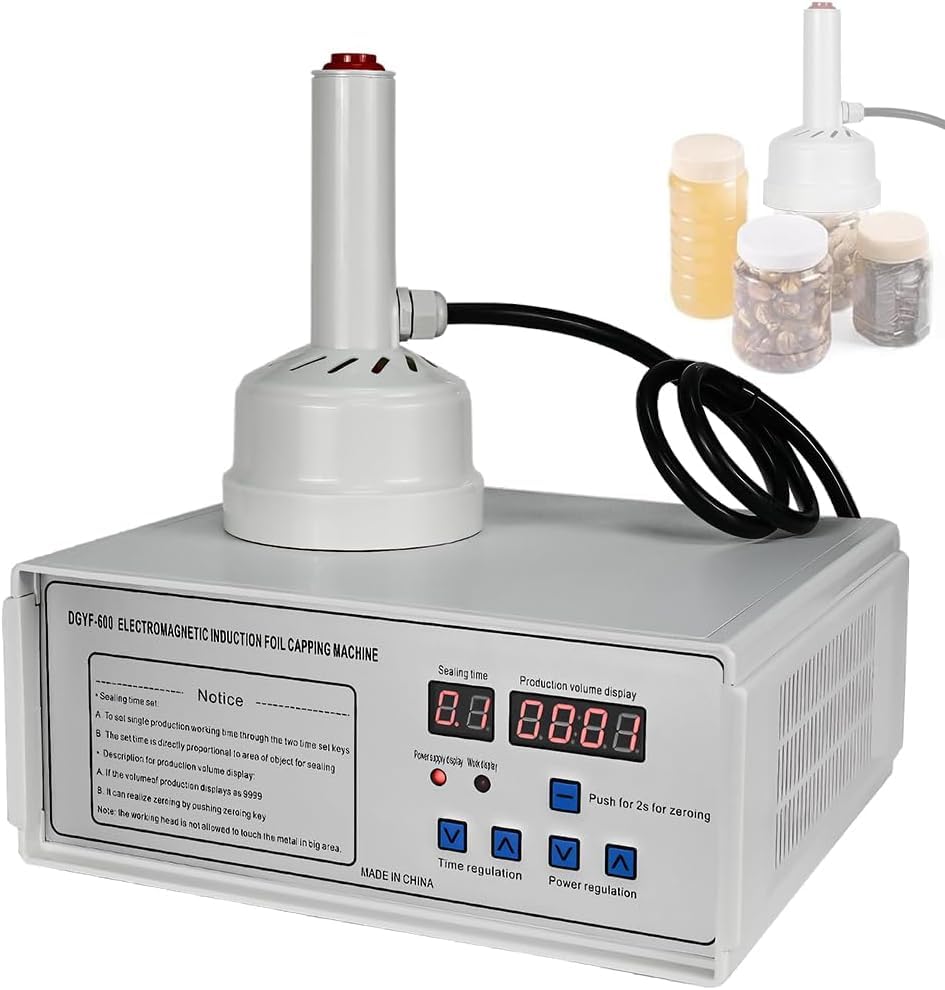 HCLSHOP Induction Sealing Machine Bottle Cap Sealer for Aluminum Foil,Electromagnetic Induction Sealer for Bottle Diameter 20-85mm Plastic Glass Bottles