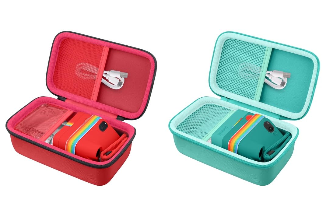 Khanka Custodia per Polaroid Go Gen 3/Gen 2/Go Mini - Rosso + Verde menta