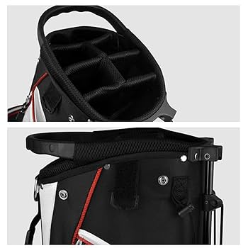 黒いナイロンゴルフバッグ・スタンド付き Amazon | 防水耐摩耗性スタンドキャディバッグ、軽量メンズ