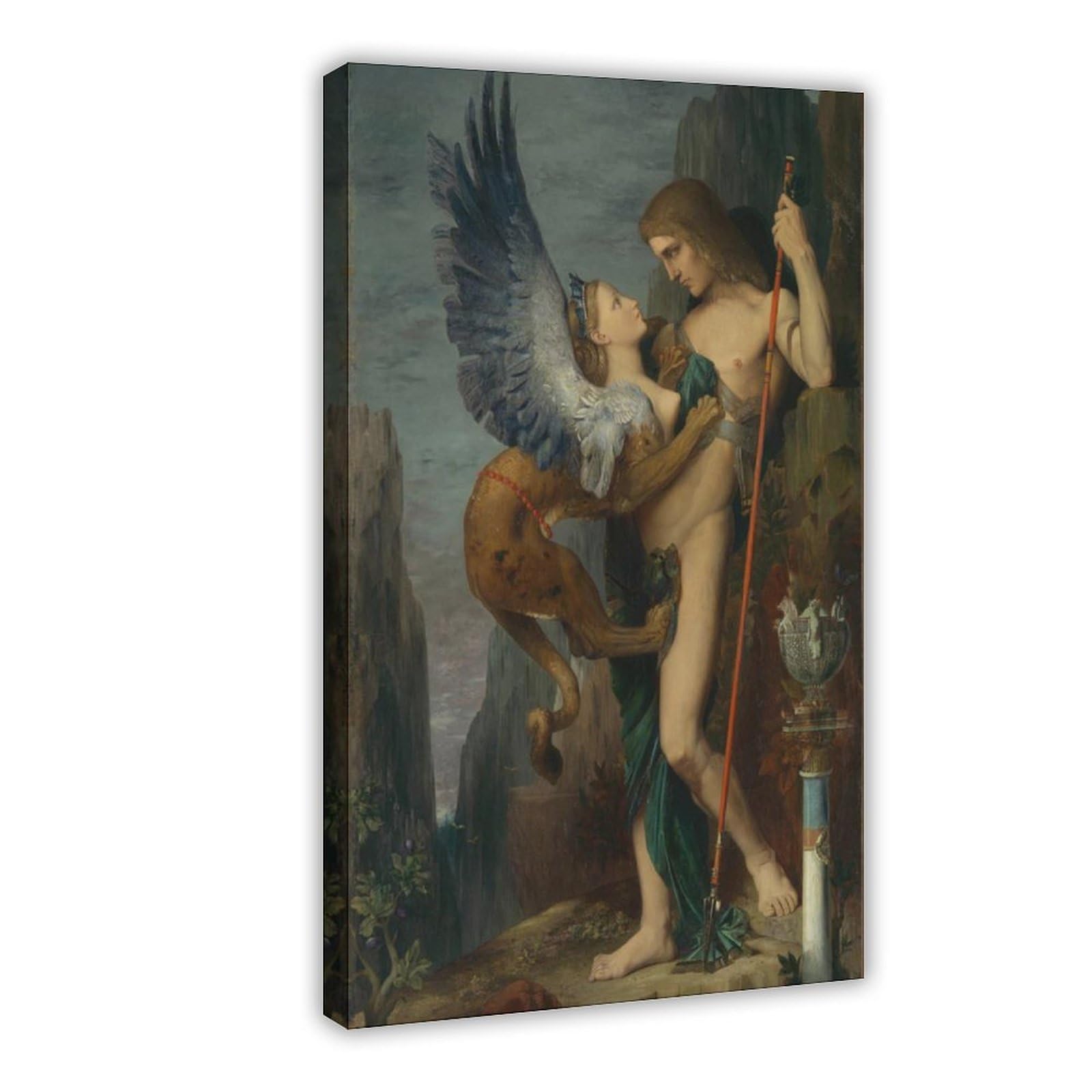 Gustave Moreau Oedipus And The Sphinx Canvas Wall Art Posters And Prints Room Aesthetic Bedroom Office Decor 12x18inch(30x45cm)