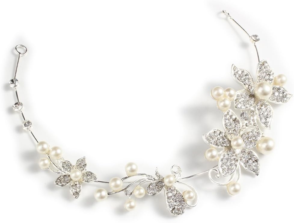 Icibgoods Bridal Bridesmaid Wedding Butterfly Love Flower Headband Tiara