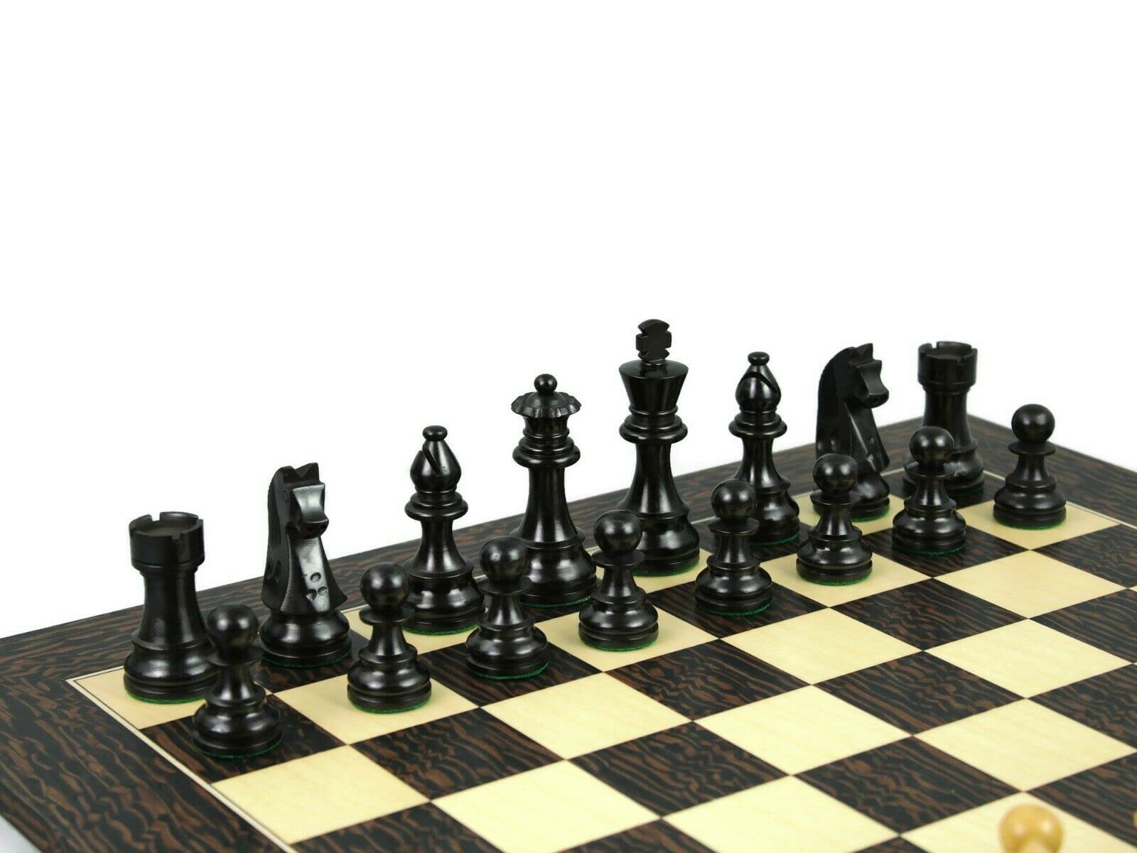 Set di scacchi in legno Tiger Ebony Board da 20 pollici ponderato Ebanizzato tedesco Staunton pezzi 9,75 pollici