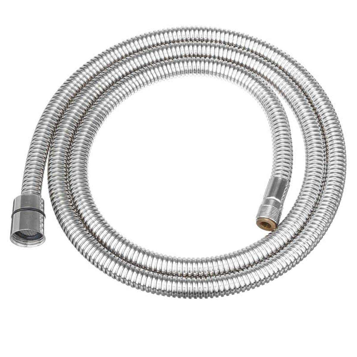 BAtlam G1/2 1,5 m de Acero Inoxidable Doble interbloqueado Manguera de pulverización de baño Cabezal de Ducha Tubo de fontanería Manguera de Ducha de baño Flexible-predeterminado