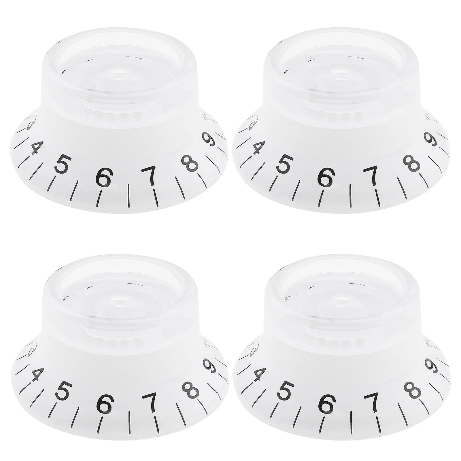 Micro Traders 4PCS Guitar Control Knobs Volume Tone Speed Knobs 6mm Guitar Bass Top Hat Knobs for Electric Guitar Musical Instruments Accessories Acrylic White