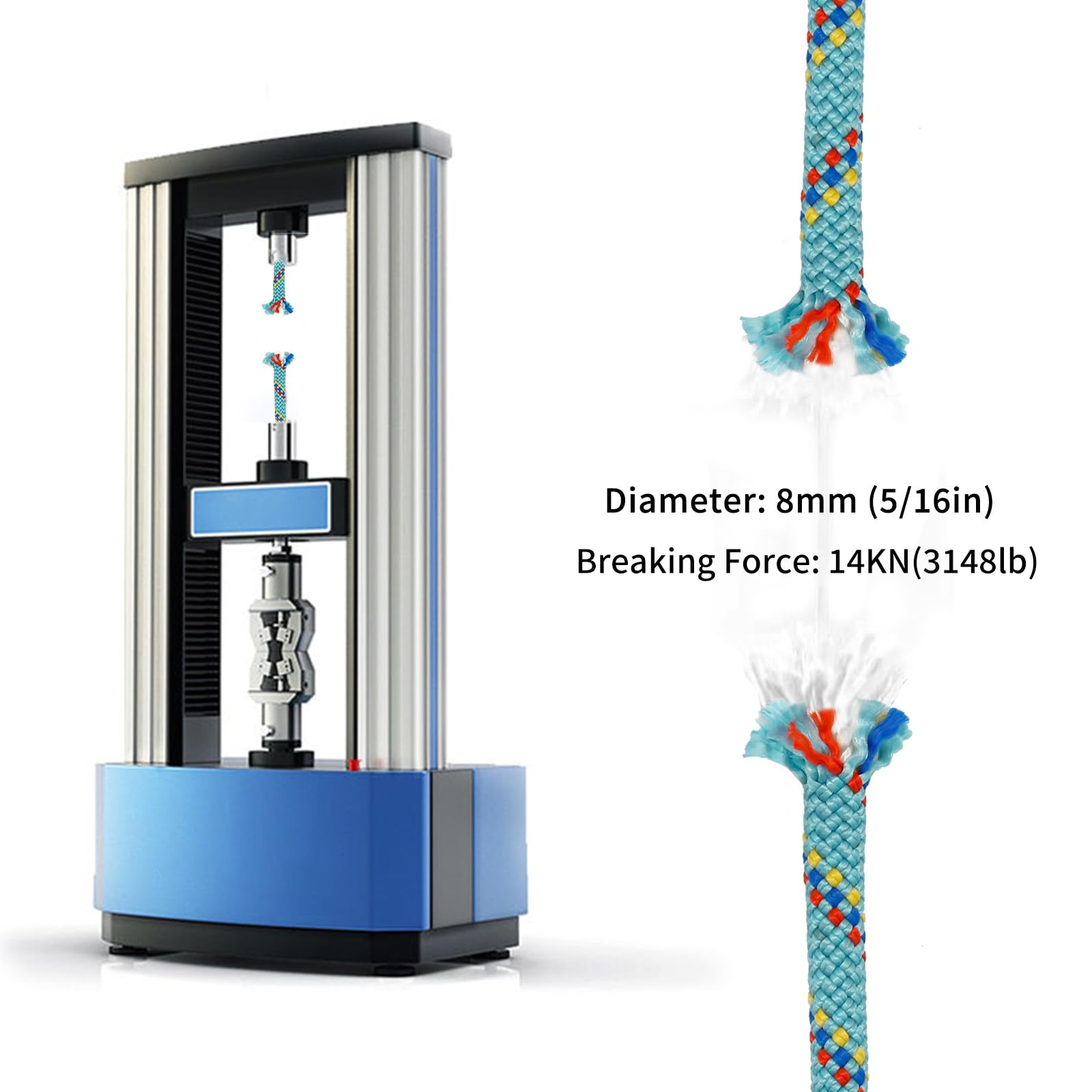 NewDoar UIAA-Zertifizierter Statisches Kletterseil 14KN 8mm Hochfeste Reepschnüre 10M/20M/30M/50M Sicherheitsseil für Klettern,Höhenrettung,Outdoor-Überleben,Bergsteigen, Abseilen, Höhlenerkundung