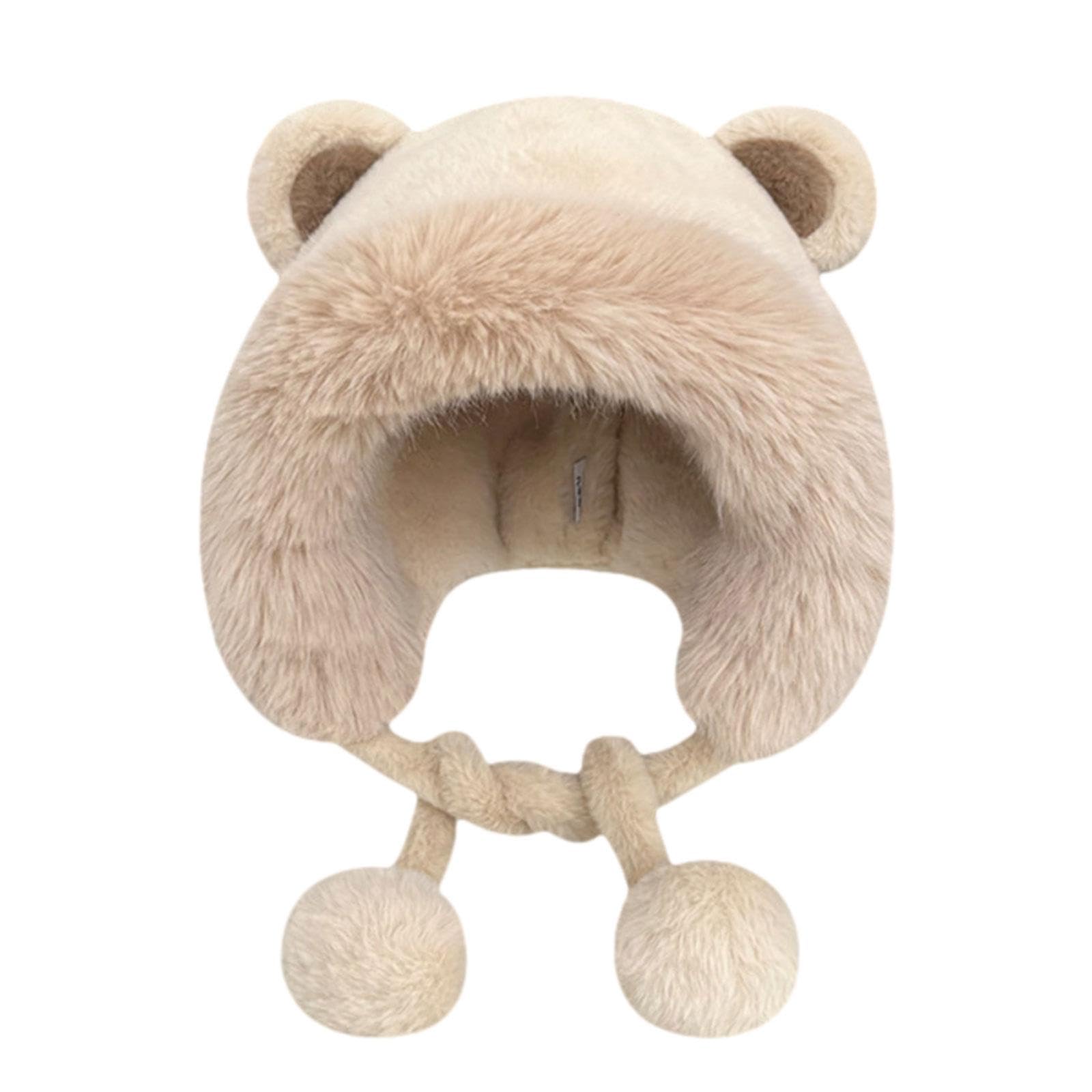 myaddiction Women's Winter Plush Hat with Earflaps Earmuffs for Cycling Hiking Keep Warm Beige-picture-39