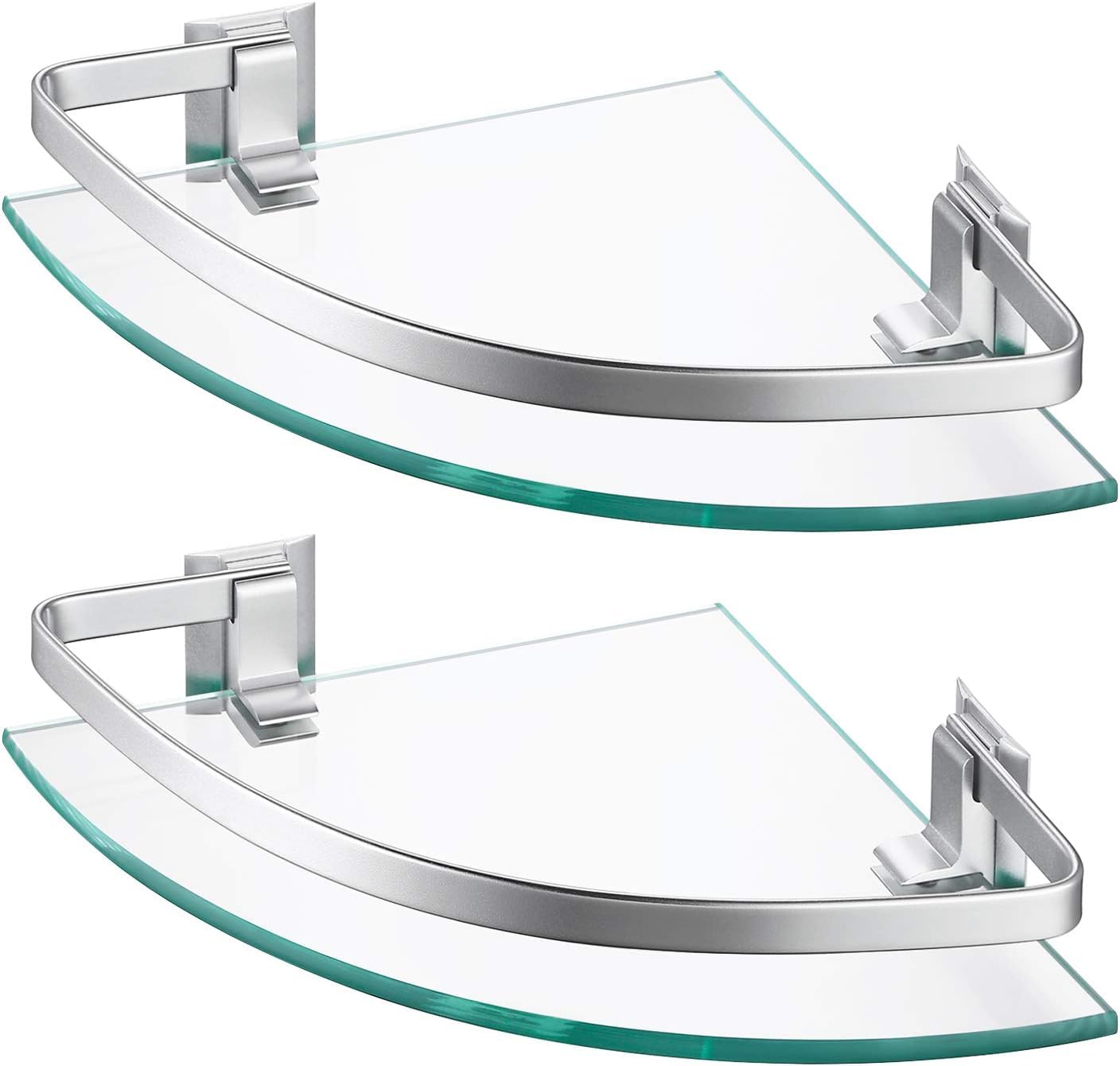 Hoekrek van glas 230 mm lengte 6 mm glasdikte doucheplank hoek wandrek glas badkamer plank voor badkamer slaapkamer kantoor
