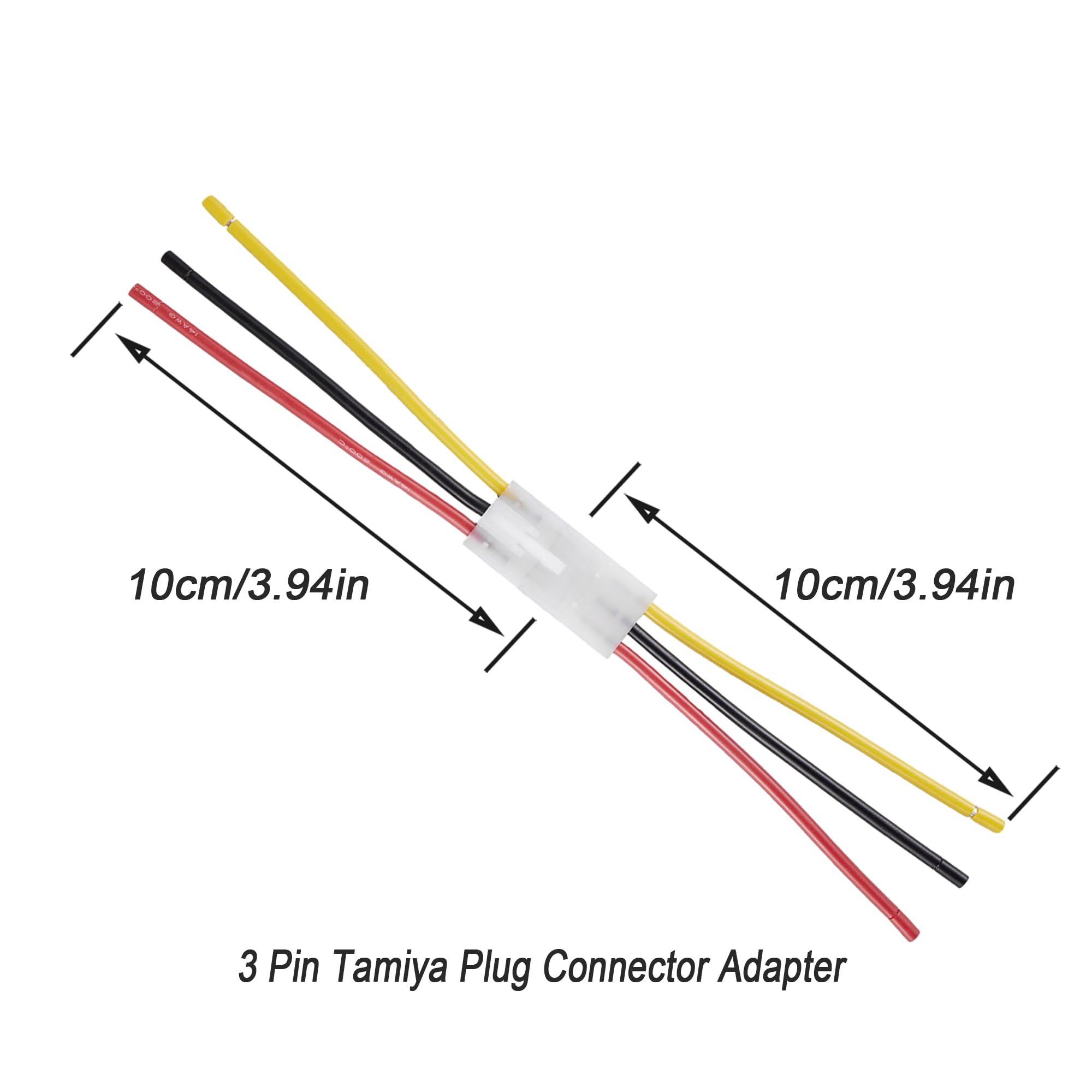 2 Pairs Tamiya Male To Female Connector Cables - 30cm, 16AWG Silicone Wire For LiPo Batteries