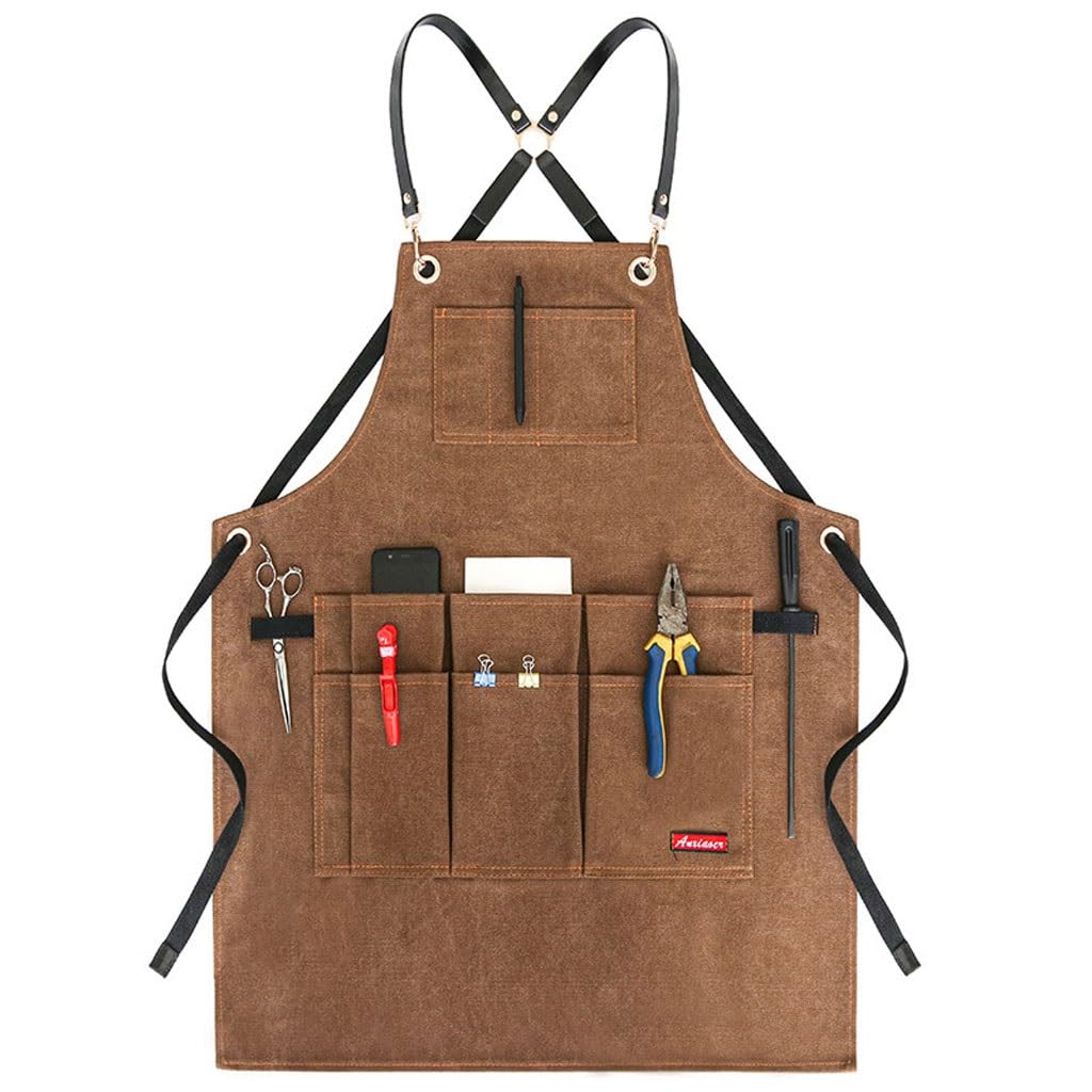 NEBE Delantal de camarero Delantal de lona gruesa hecho a mano for carpintero, jardinería, hombres y mujeres, pintura for niños al aire libre, monos de peluquería y manicura Delantales Delantal