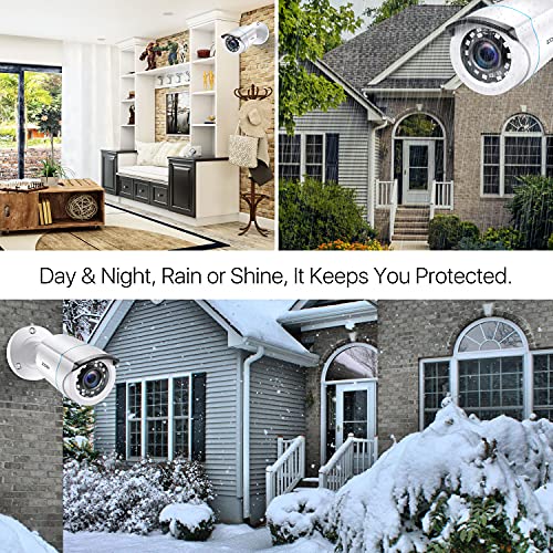 Image of ZOSI 4 Pack 2MP 1080p HD-TVI Home Security Camera Outdoor Indoor 1920TVL,24PCS LEDs,80ft Night Vision, 90View Angle, Weatherproof Outside Surveillance CCTV Bullet Camera