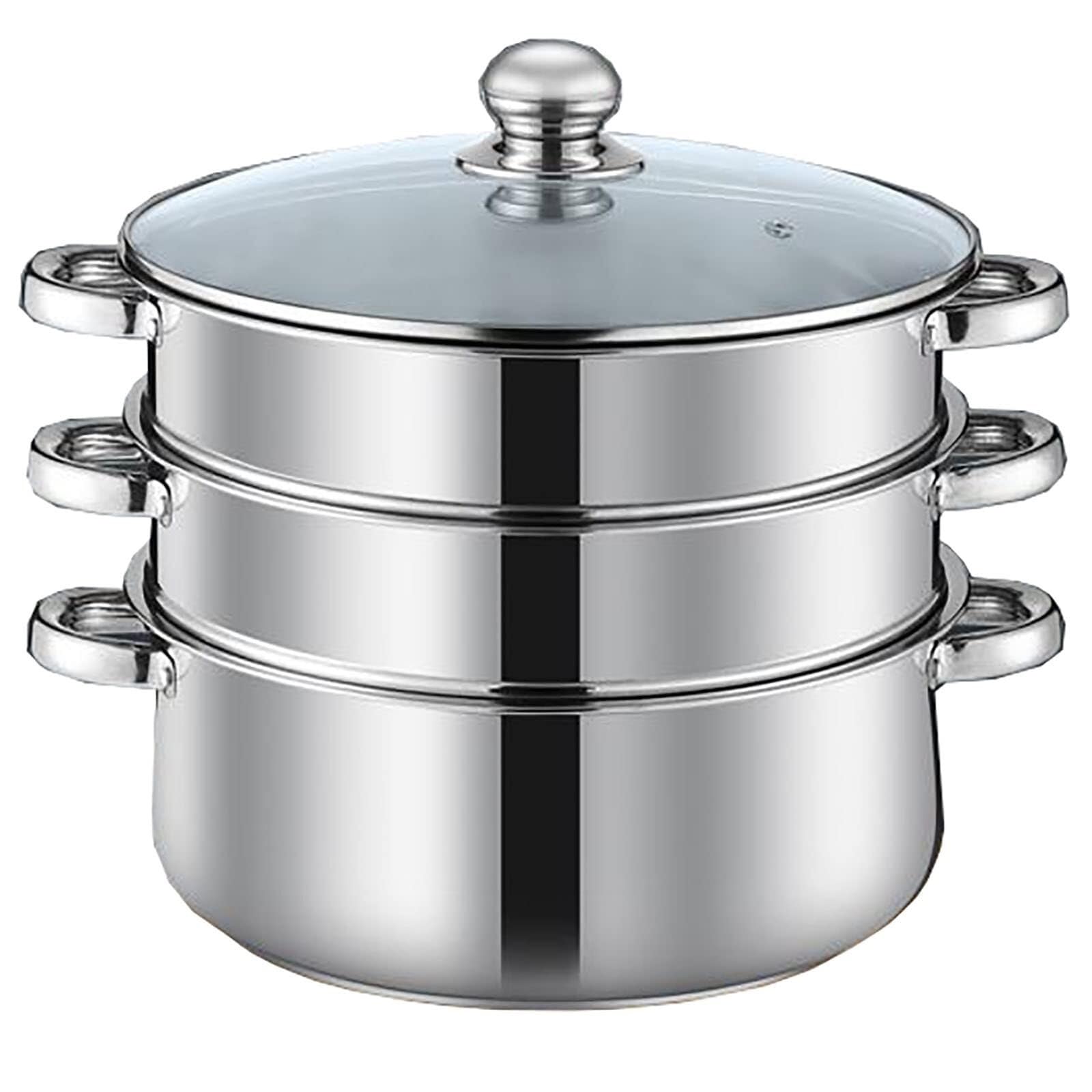 GTHTUHFD Steamer Cookware/Soup Pot/Hot Pot 400 Stainless Steel 3-Layer Composite Bottom For Steamed Fish & Chicken Soup,36Cm,36Cm (Size_Name 36Cm),size_name-36CM