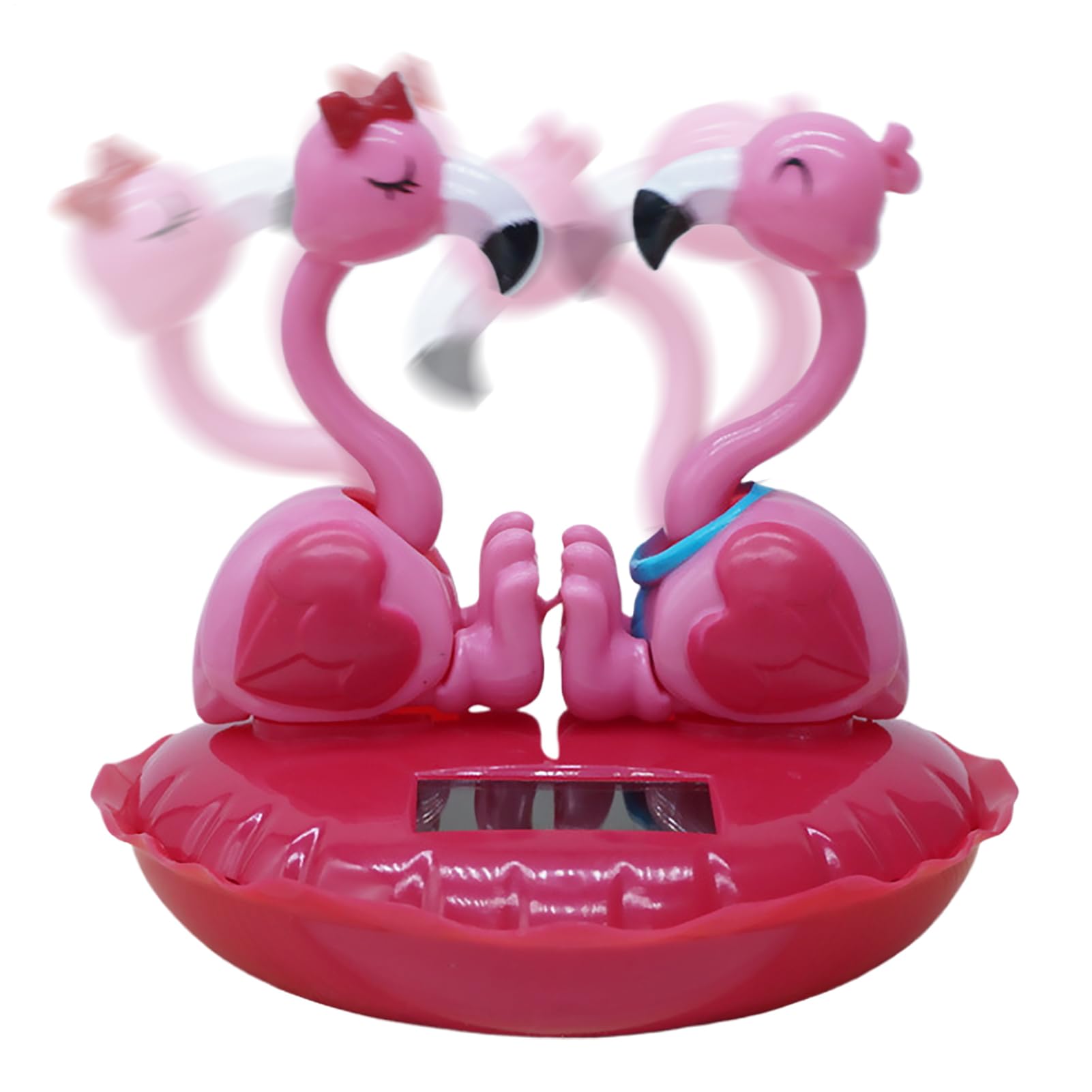 Valentine's Day Solar Powered Ornament โ Automatic Waving Couple Figurine Car Head Decor | Solar Dancing Flamingo For Dashboard Desk And Creative Car Decoration Gift