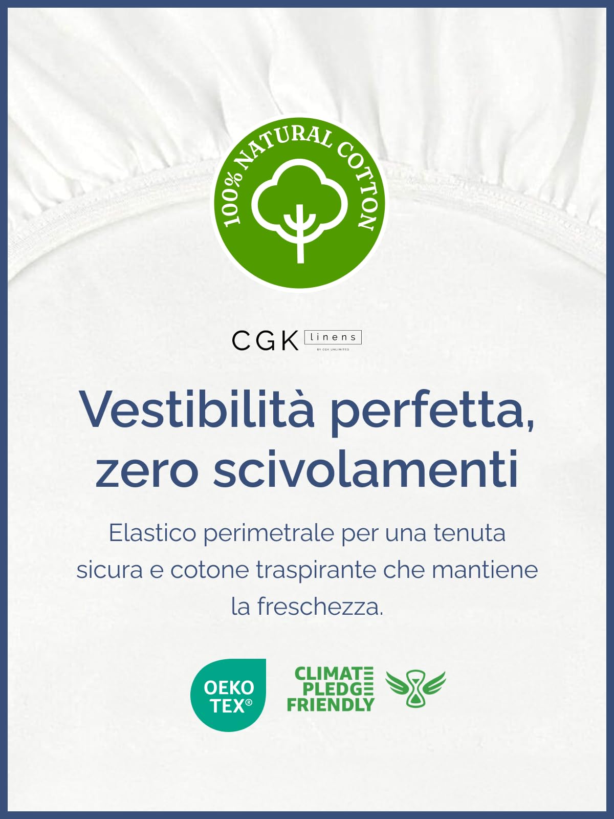 Lenzuolo con angoli 140x200cm - 100% cotone per materassi fino a 40 cm di altezza - Cotone premium 400 fili - Adatto anche per letti a molle - Confezione singola - Certificato OEKO-TEX - Bianco