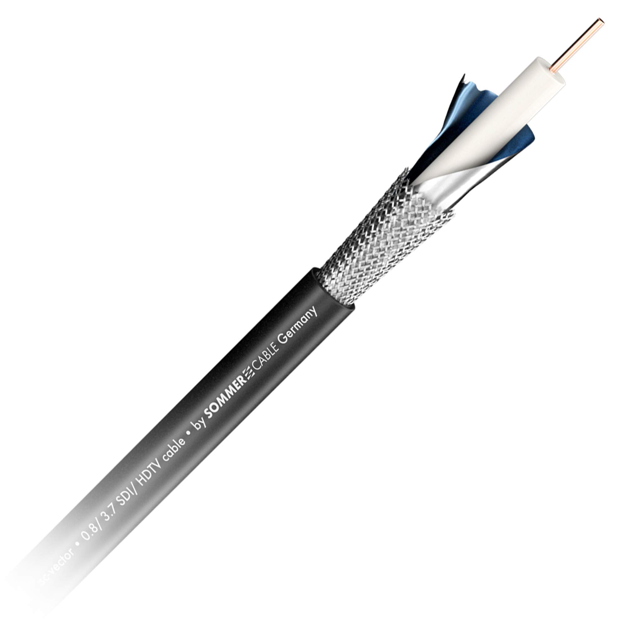 Sommer Cable 1,5m 12G 6G SDI UHD BNC Video-Kabel HD-SDI (HDTV) SC-Vector 0.8/3.7 1x 0,80 mm² Videokabel BNC-Stecker NEUTRIK rearTWIST - VTGX-0150-SW-SW