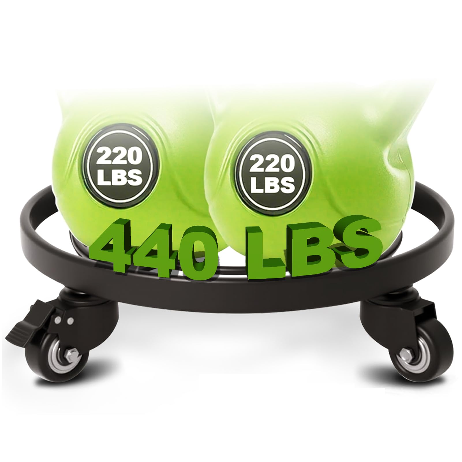 AMAGABELI GARDEN & HOME 12" Metal Plant Caddy Heavy Duty Plant Stand with Wheels Wrought Iron Potted Brake Flower Pot Rack Rollers Mover Dolly Holder