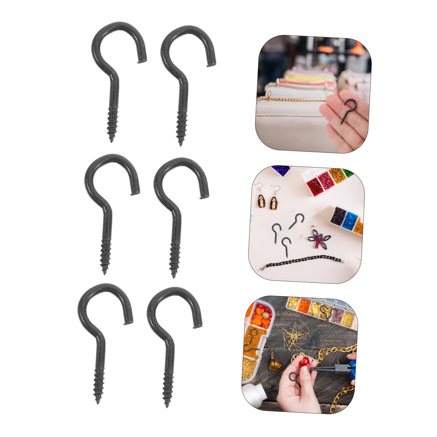 SOESFOUFU 20pcs Eye Bolt Hooks DIY Craft Hooks Jewelry Making Decorative Accessories