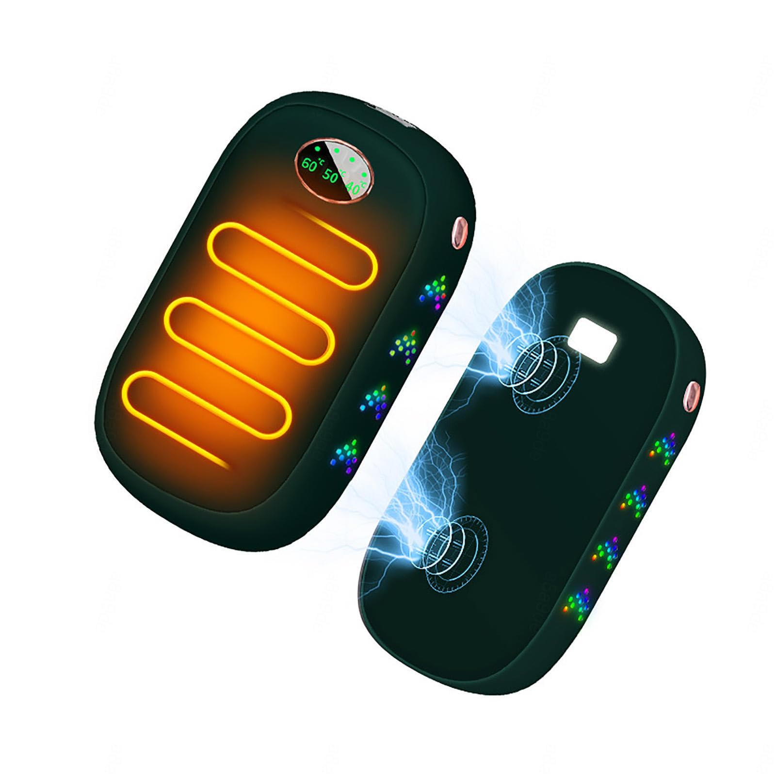 Calentador De Manos Recargable 2 Pack 10000 mAh, Calientamanos Reutilizable USB-C Dividido/10 Horas De Calor 3 Niveles De Calor hasta 60℃ para Navidad,Caza,Camping,Golf