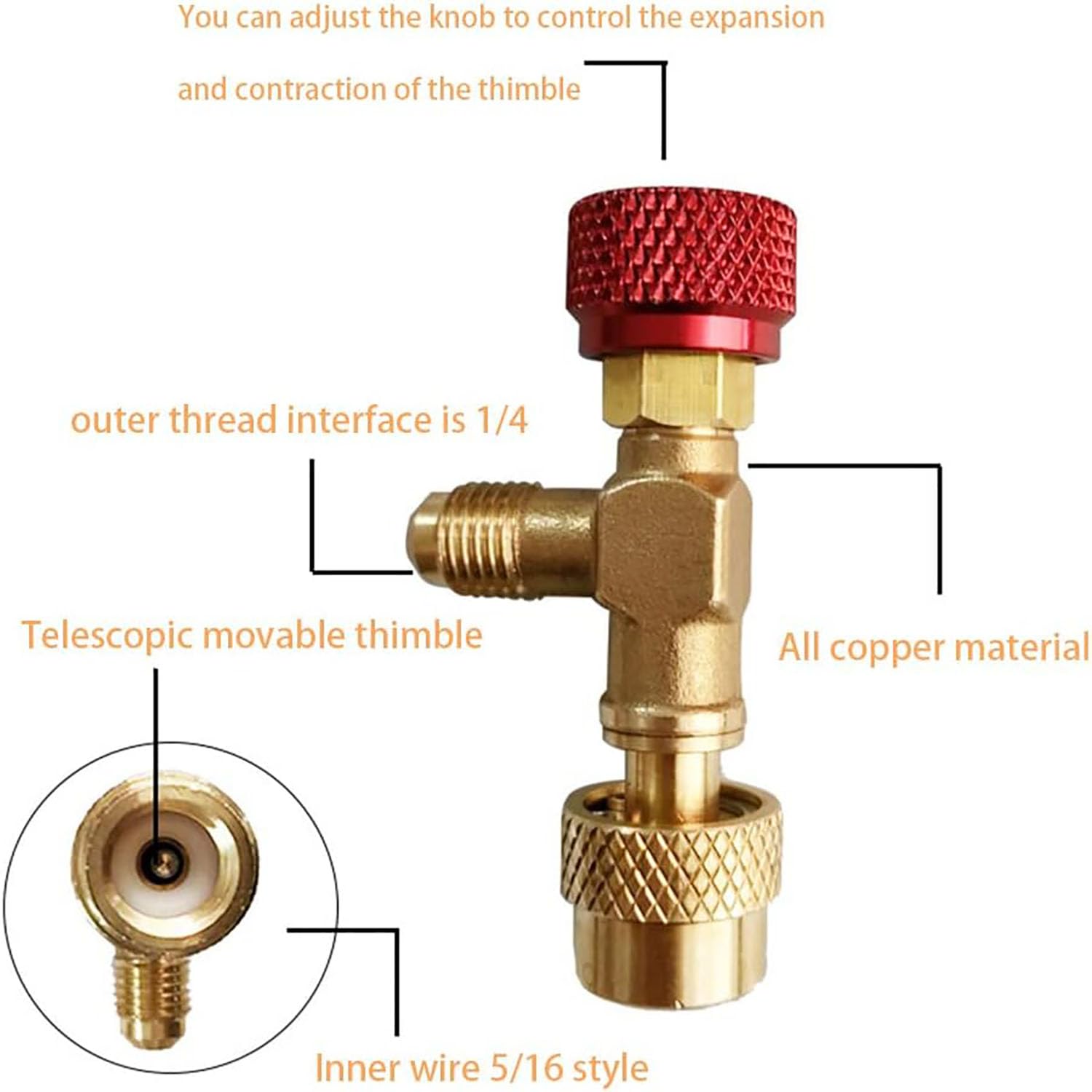 Gas Refrigerante R410a, Gas R410a per Condizionatori, Adattatore R410a, Pompa Vuoto per Condizionatori, Valvola di Sicurezza Aria Condizionata, per Tubo di Riempimento Refrigerante R410A