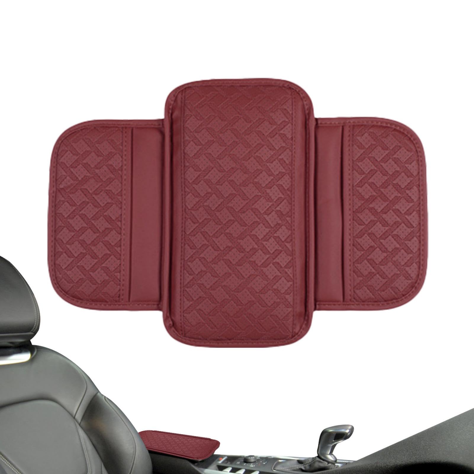 Auto Middenconsole Pad, voor Renault Kangoo 2021-2023 2024 PU Lederen Auto Armsteun Pad Vier Seizoenen Universele Middenconsole Armsteun Cover,A/Black