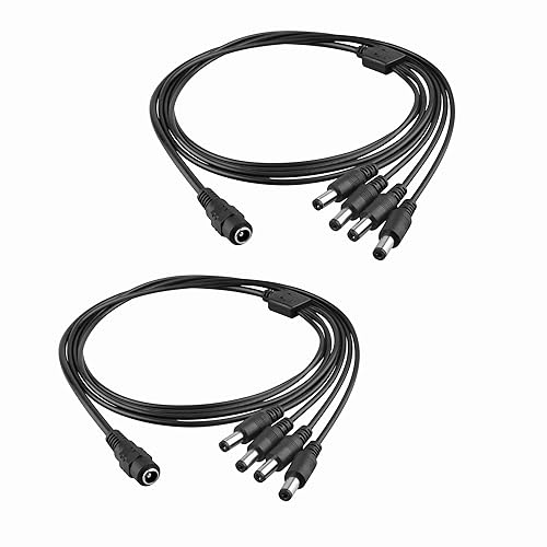 Miniatura 7 de Cable divisor de alimentación de CC de 1 a 4 machos de 1 a 4 machos de 1 a 4 vías, salida de alimentación de CC de 1 a 4 vías, cable adaptador en Y