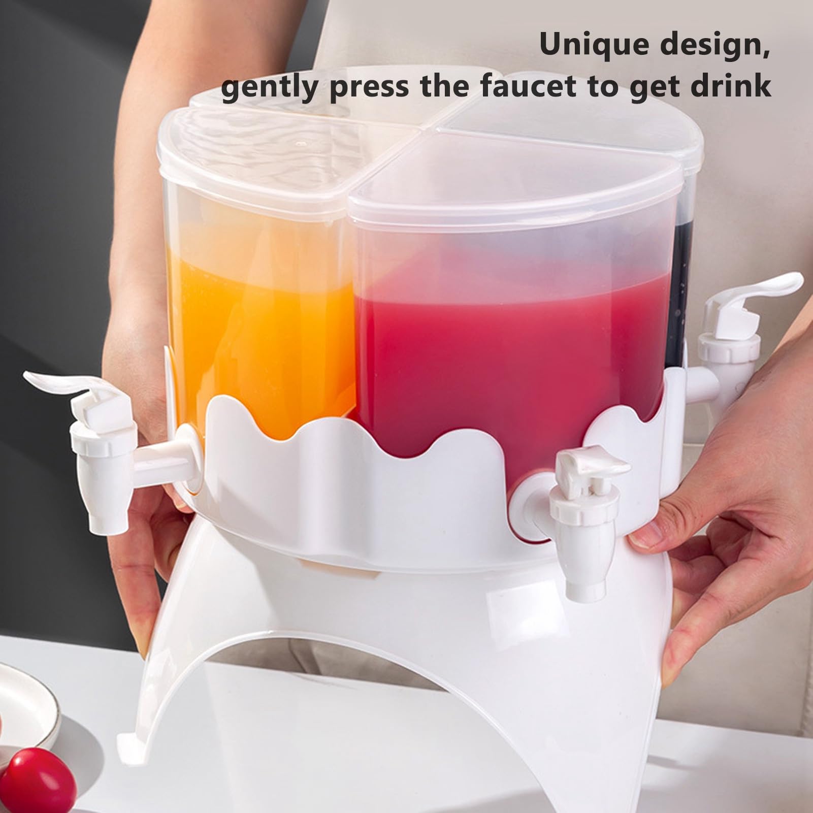 Dispenser Per Bevande, Dispenser Bevande, Dispenser Con Rubinetto Rotante Con Bollitore A 4 Griglie Staccabile Per Frigorifero, Grande Capacità, Plastica