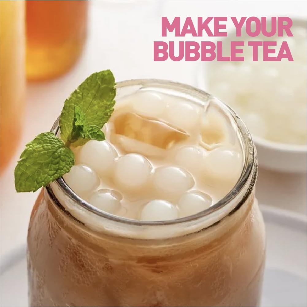 FRANKLY Popping Boba al Litchi, barattolo da 450gr - Per Bubble Tea, Yogurt, Torte e Dolci