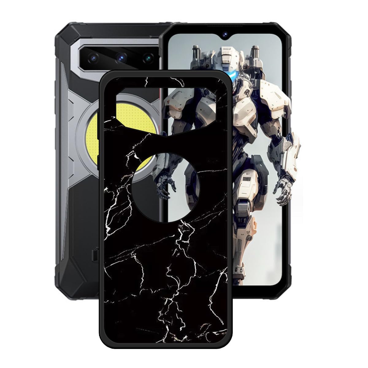 KJYFOANI Custodia Cover per Fossibot F102 (6.58), Ultra Sottile Silicone TPU Case Anti-Graffio Protezione Guscio + 1 Pezzi Pellicola Vetro Temperato per Fossibot F102 - Erba Verde