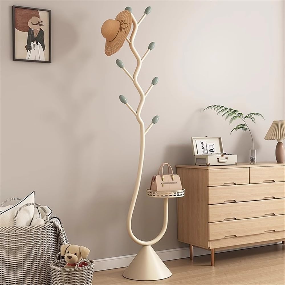 Garderobenständer freistehend Luxuriöse Garderobenständer, Bodenmöbel mit 6 Haken, Hutaufhänger for Eingangsbereich, Schlafzimmer, Flur, Büro Kleiderständer für den Eingangsbereich(Schwarz)