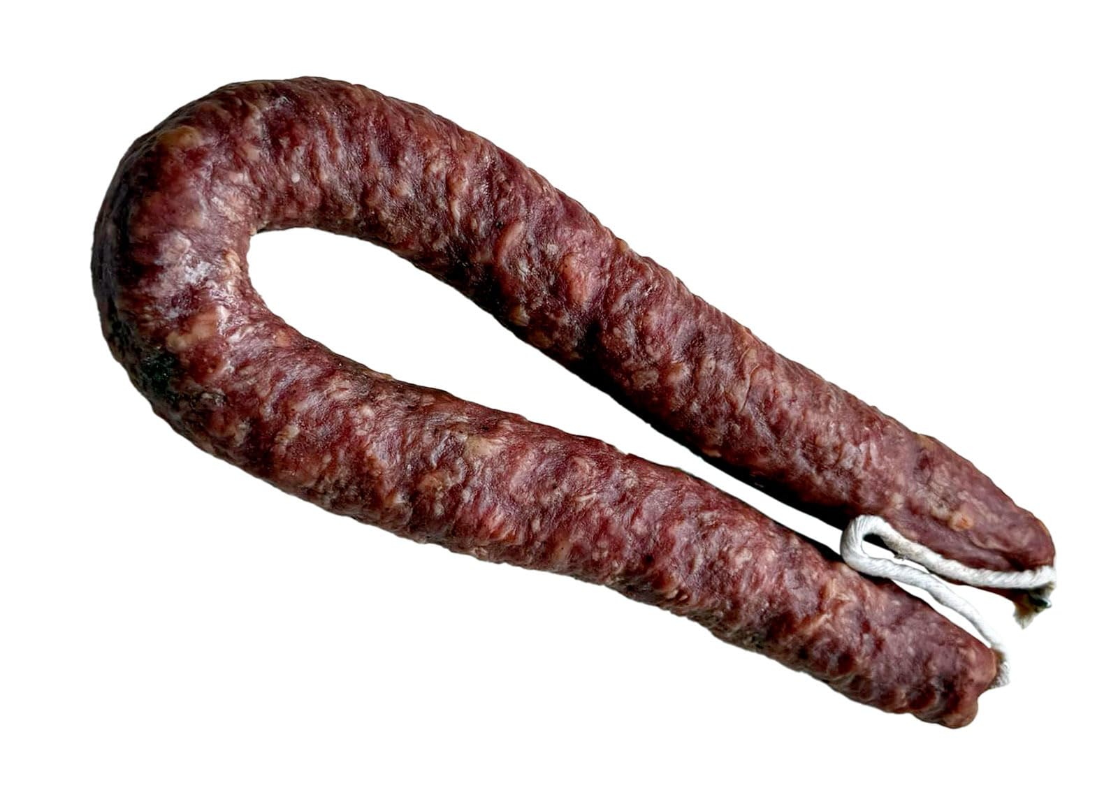 Saucisson Espagnol. Saucisson Extra Zamora. Fil de saucisse d'environ 500 grs. Snack salé idéal à l'apéritif à tout moment de la journée. Salchichón en fer à cheval Espagnol 100% naturel et artisanal.