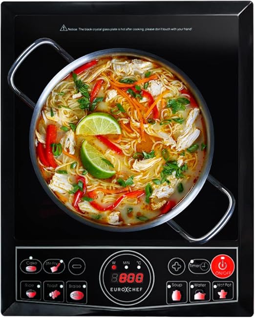 EuroChef 2000W Electric Induction Portable Cooktop Home