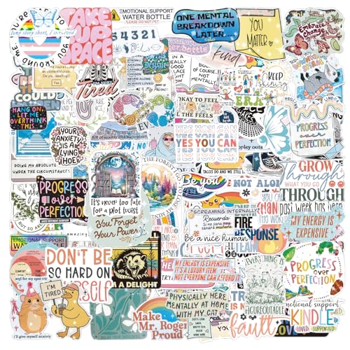 220Pcs Mental Health Stickers for Adults Holographic Psychology Stickers Gifts Mental Health Awareness Sticker Vinyl Positive Sticker for Water Bottle Journals Therapist Office Must Haves(mental220)