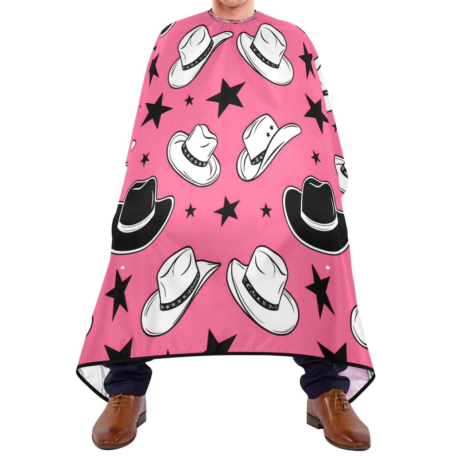 BOESI Graffiti Cowboy Hat and Star Barber Shawl, Waterproof Haircut Shawl, Haircut Salon Apron, Shaving Bib, 55 x 65 inches