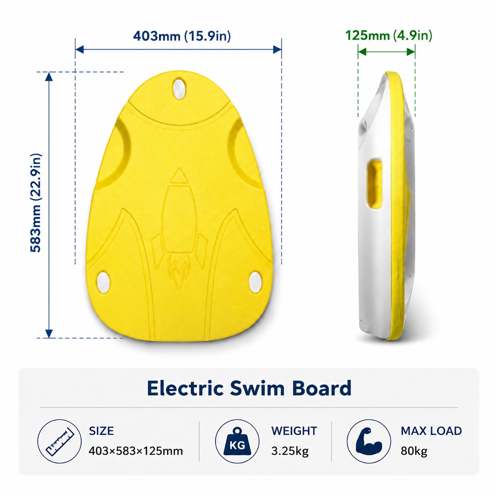 Tavoletta da nuoto elettrica, supporto per allenamento acquatico in piscina | Attrezzatura per adulti principianti, controllo a pulsante singolo, design galleggiante, ideale per piscina e sport acquatici