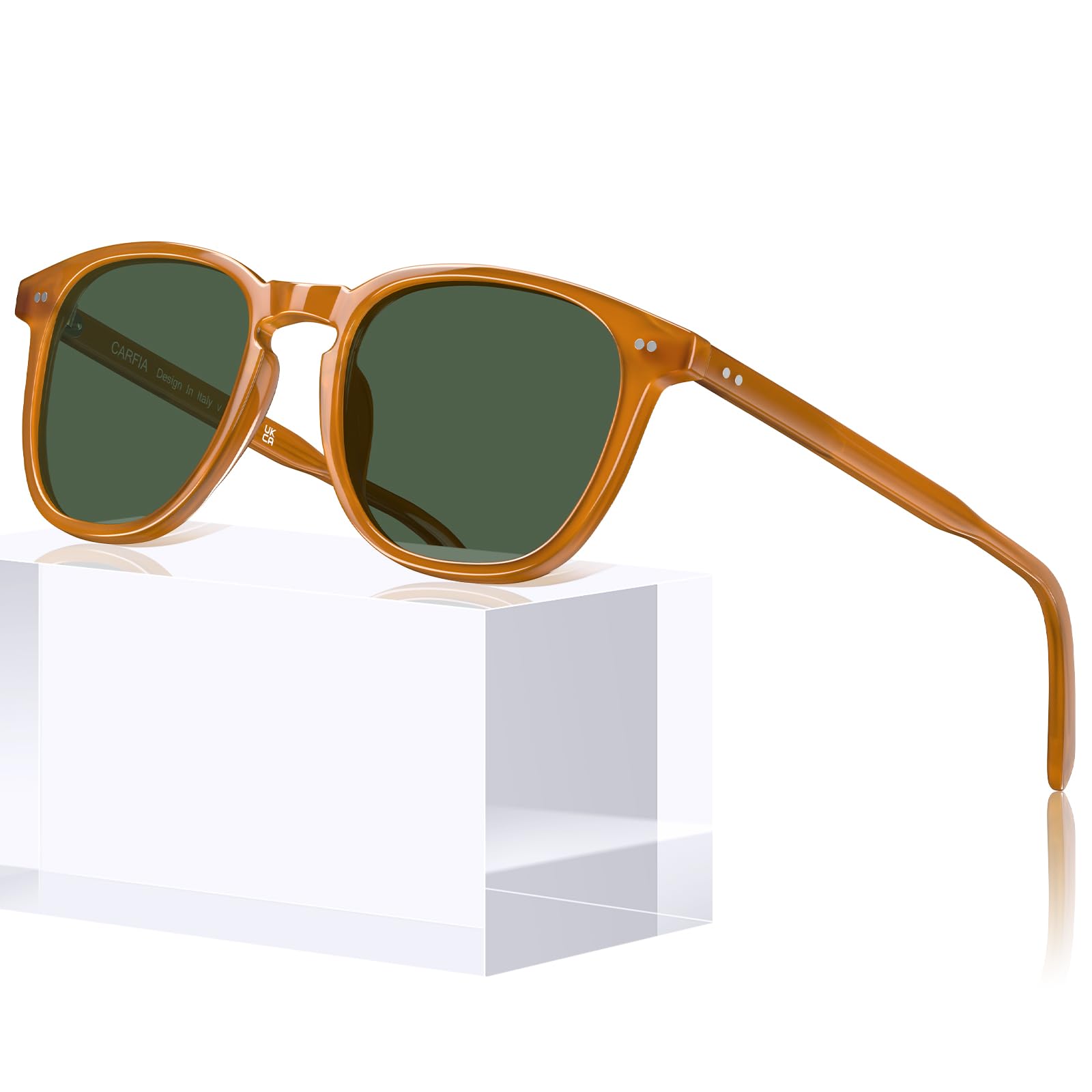 CARFIA Cool Acetate Polarized Square Mens Sunglasses Keyhole Male Shades