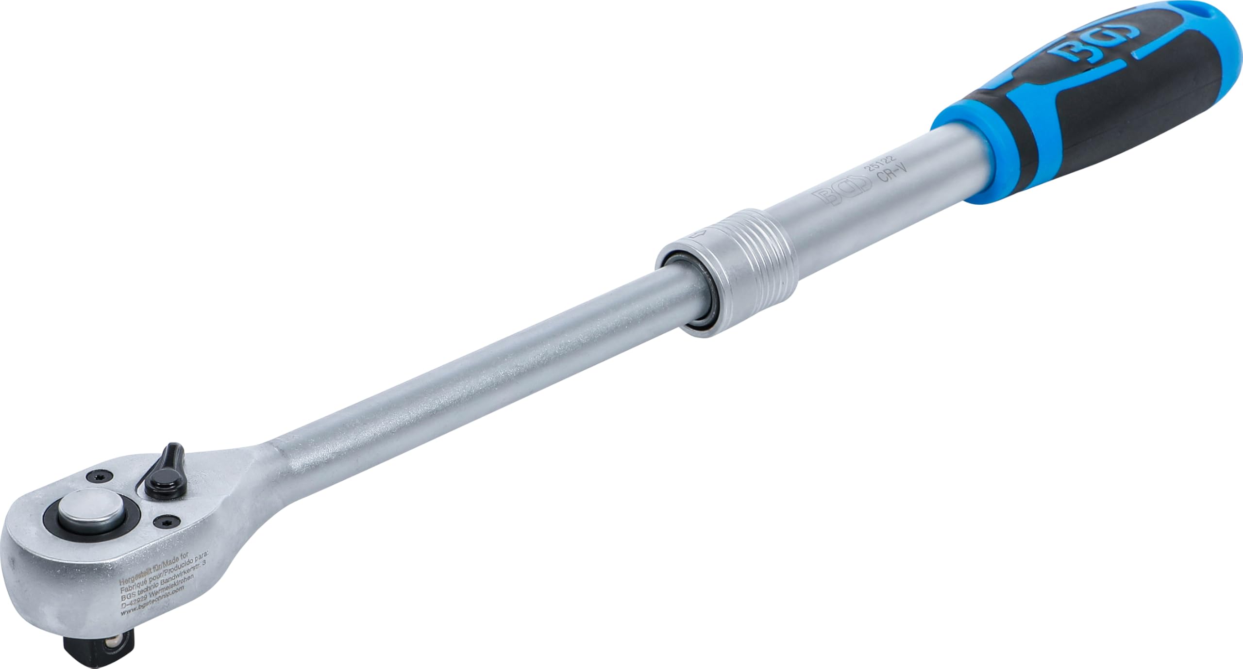 BGS 25122 | Umschaltknarre, ausziehbar | Abtrieb Außenvierkant 12,5 mm (1/2") | 305-445 mm