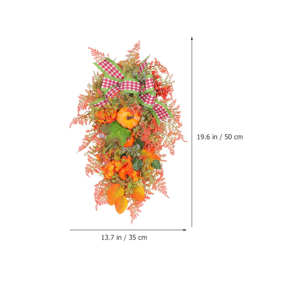 FRCOLOR Guirnalda Colgante para Puerta de Entrada Calabaza de Plástico y Tela, Adorno para Fiesta de Acción de Gracias, Resistente y Fácil de Colgar
