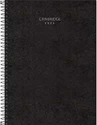 Planner, 2026, Visão SEMANAL, Cambridge Executivo, Espiral,Grande Dimensões 20 x 27,5 cm, Capa Preta, Com Bolsa Plástica interna, Marcação Horário Entre 7 e 22 Horas, Possui 80 folhas