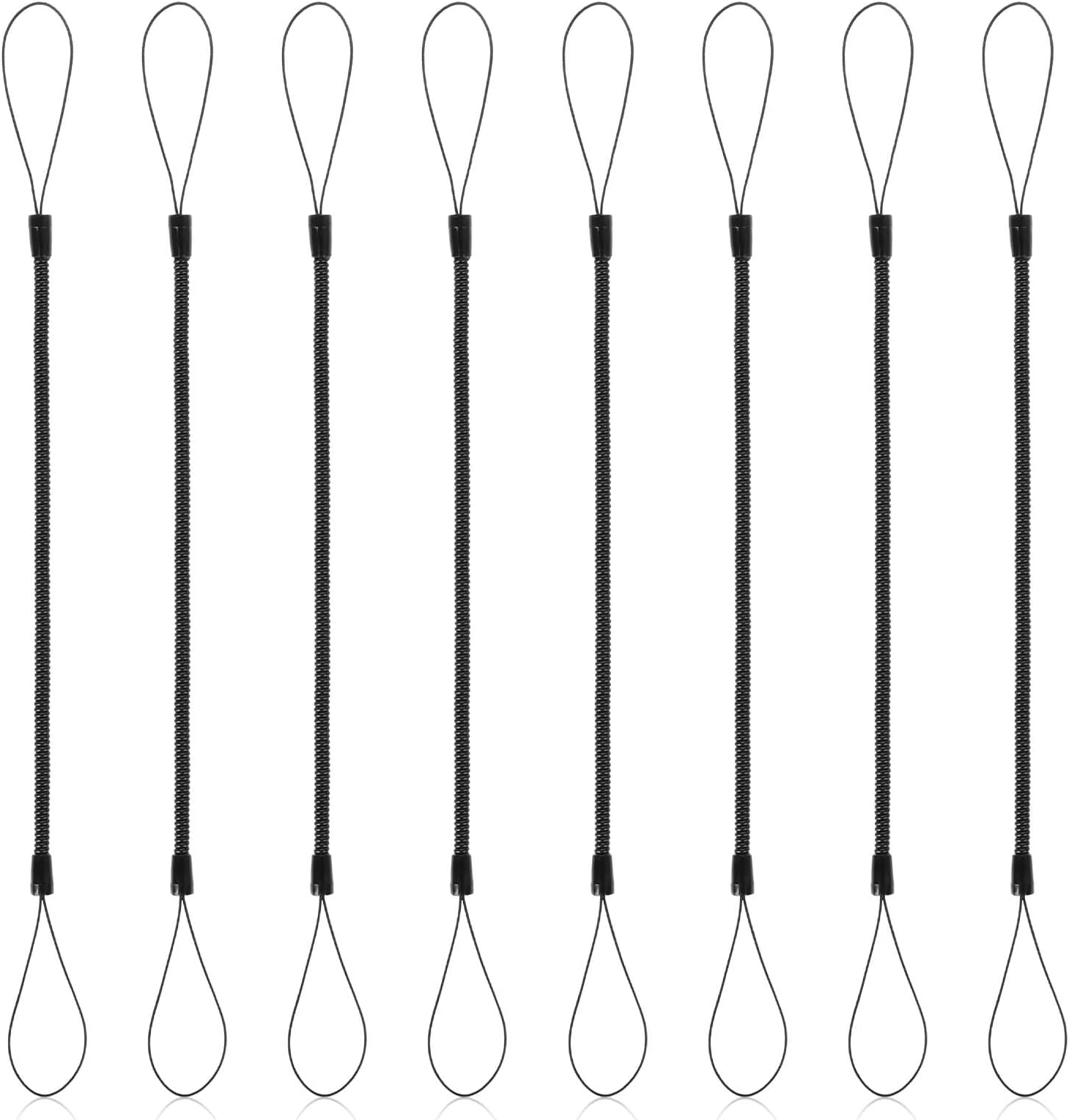 8 PCS Elastic Lanyard Tether Retractable Spring Coil Strap Pens Coil Spring Straps Touch Pens Plastic Coil Spring Leash Stylus Lanyard Cord for Tethering Touch Pens to Touchscreen