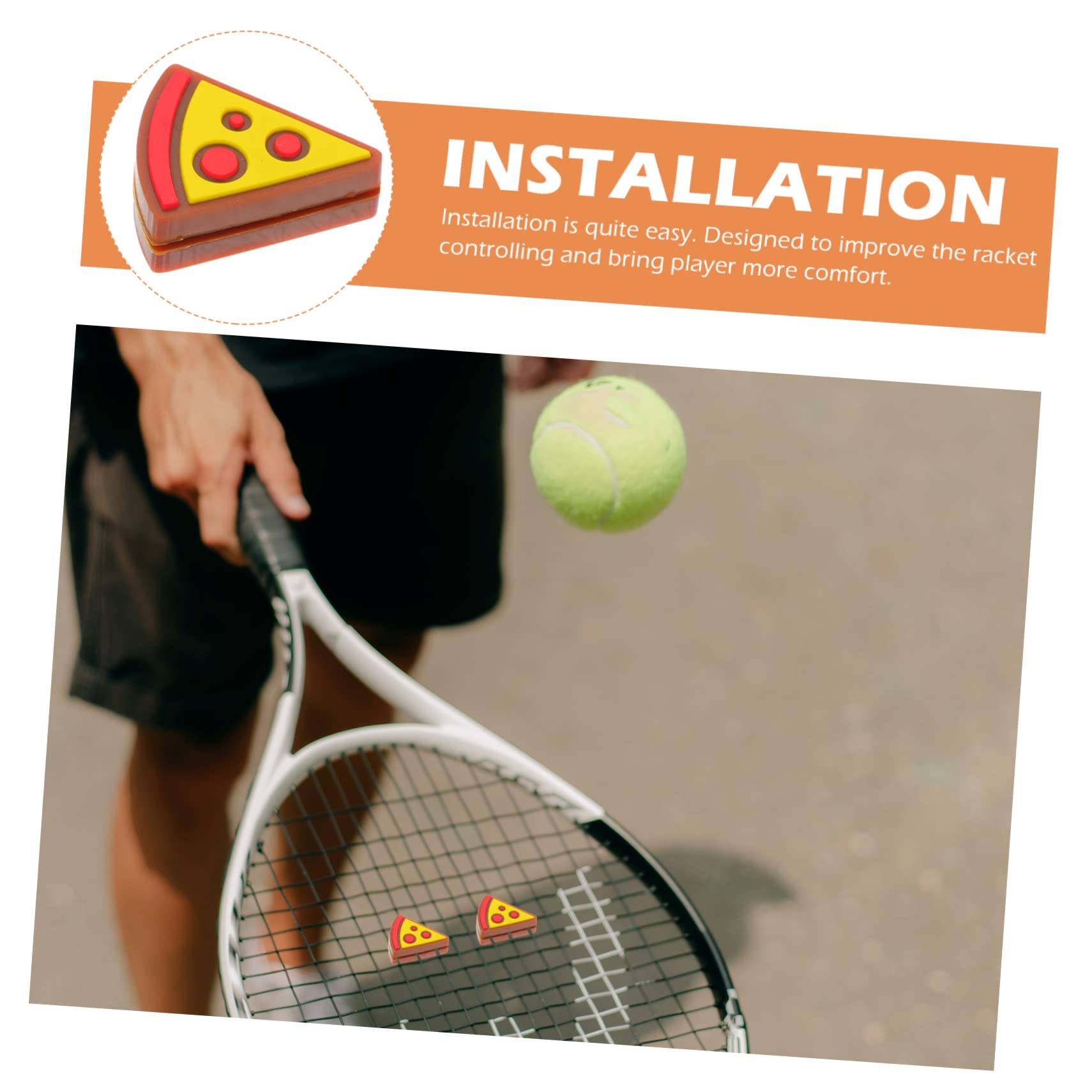 HANABASS Tennis Accessory 6pcs Pizza Dampeners Silicone Vibration Dampener for Racket