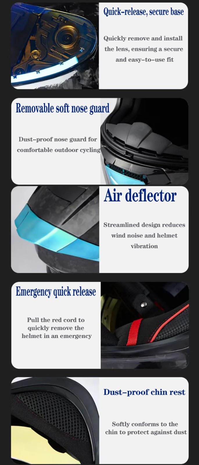 Casco Moto Integrale Retrò Fibra Carbonio Casco Integrali Casco Cross E Off-Road Street Touring Casco Motociclista Integrato Unisex Adulto Con Visiera Approvato DOTECE