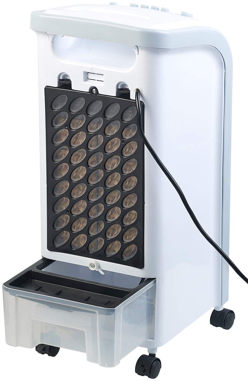 Sichler Haushaltsgeräte Luftkühler mit Wasser: 2in1-Luftkühler und Luftbefeuchter mit Oszillation, 3,5 Liter, 75 Watt (und Befeuchter, Mobiler, Kühl)