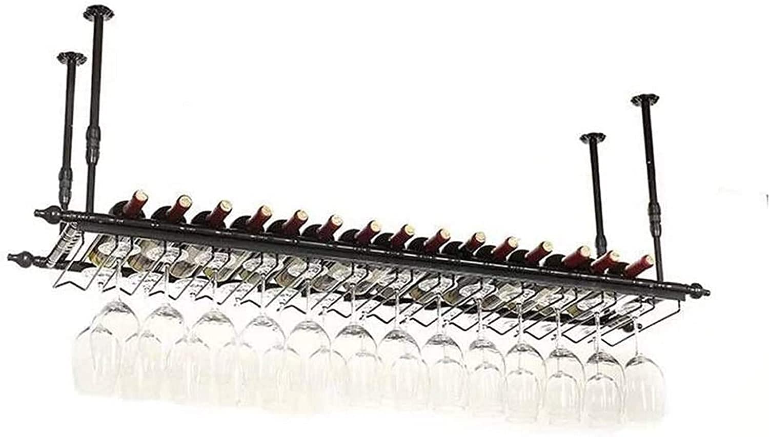 Casier à vin suspendu et étagère en verre au design créatif et robuste