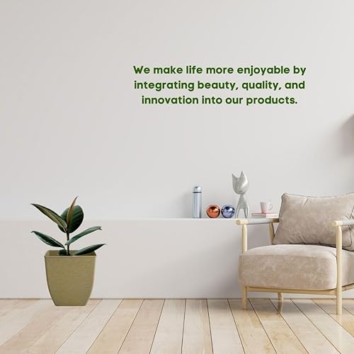 Miniatura 7 de Matri Owen - Maceta cuadrada para plantas de interior y exterior. Maceta cuadrada de 8 pulgadas, paquete de 2 (arena)