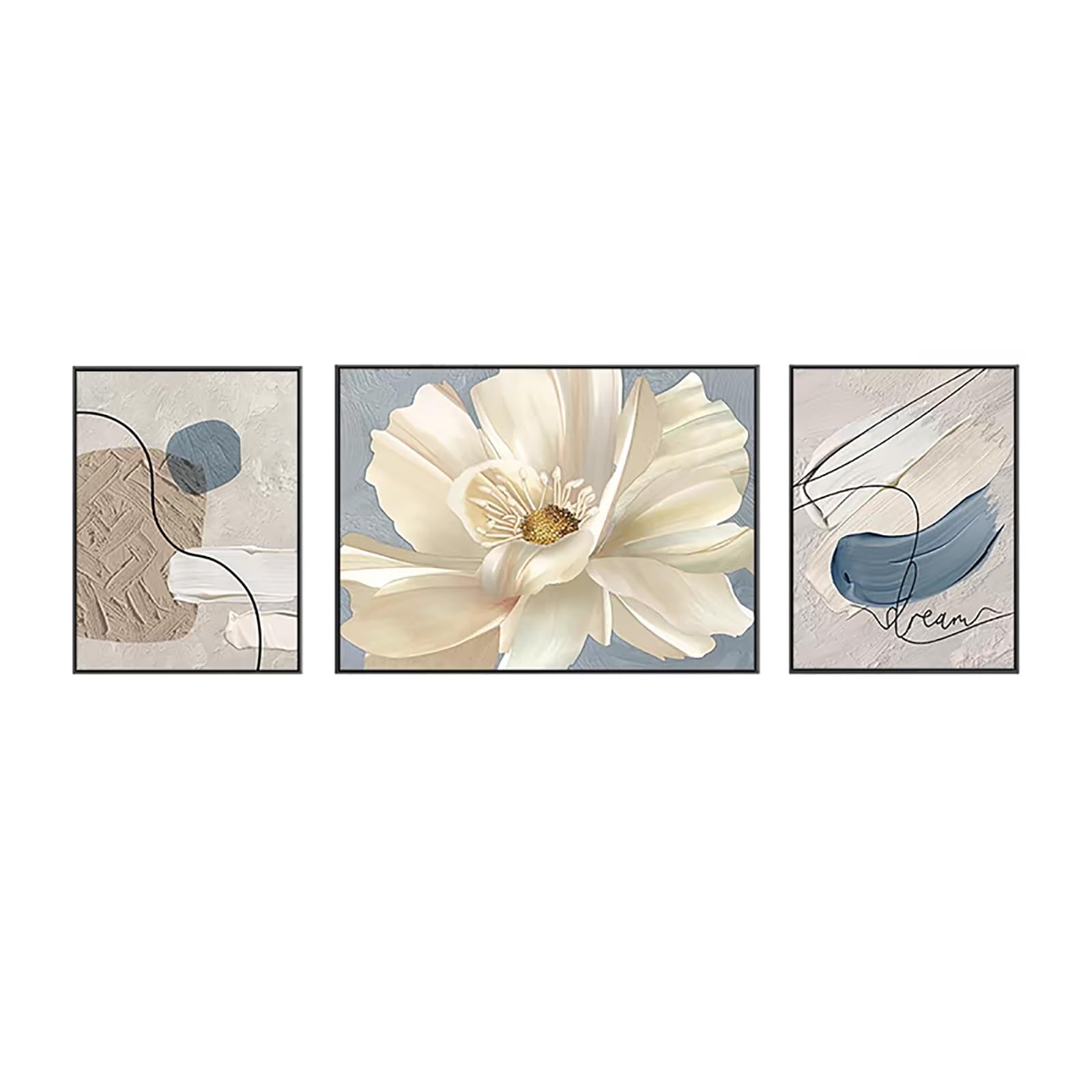 Art Abstrait Minimaliste pour Murs Vides | Toile Fleur Bleue