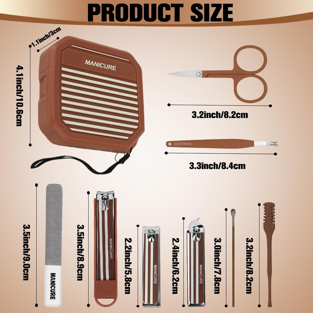 Nail Clipper Set,Manicure Set 8 in 1,Adult Easter Basket Stuffers Men,Nail Supplies,Pedicure Kits,Cuticle Cutter,Mens Manicure Set for Thick Nails for Seniors,Gifts for Husband