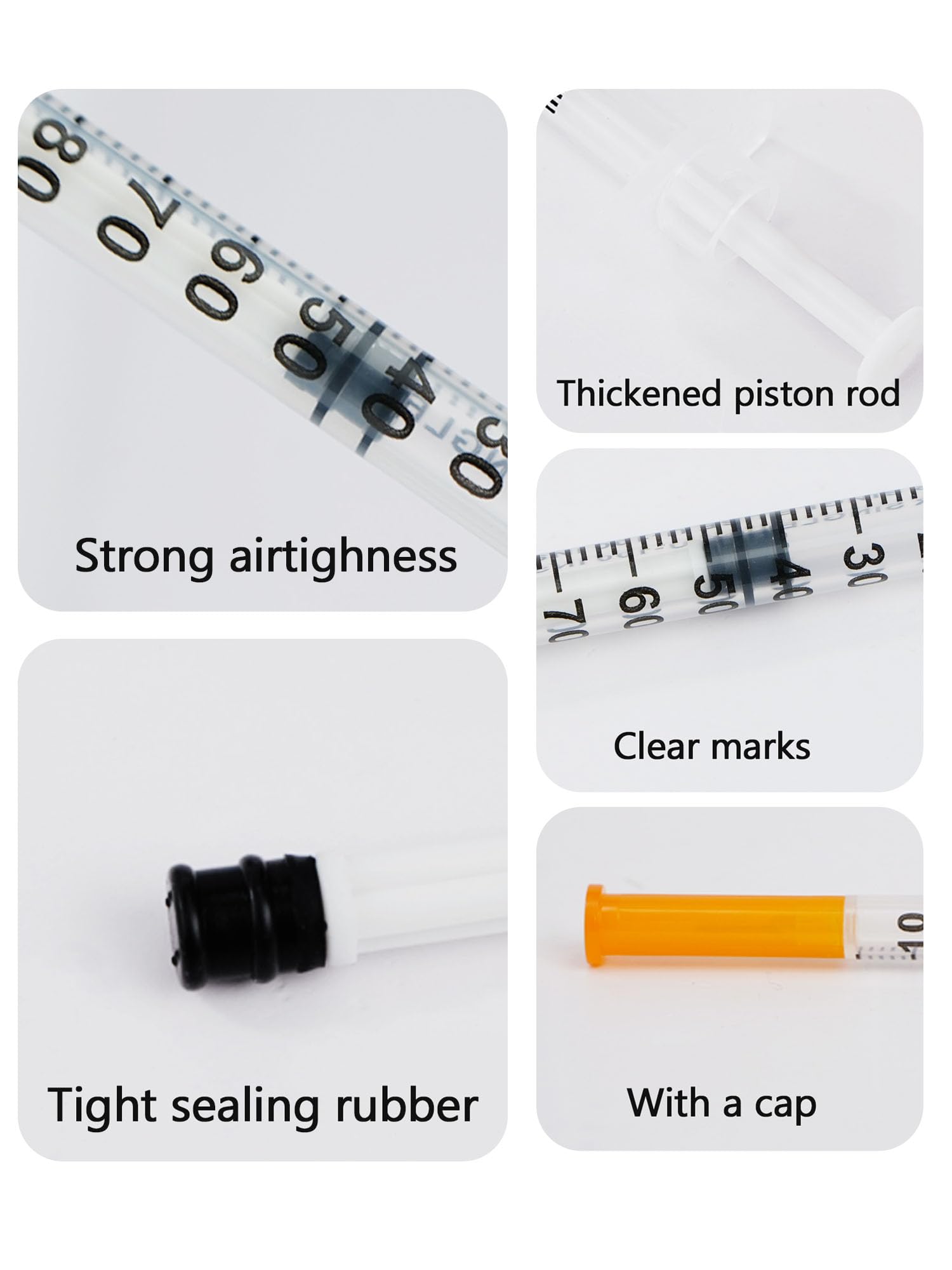 1ml 30G 1/2 Inch Scientists Lab Syringes, Individually Wrapped, 100-Pack, for Scientific Research, Refilling, or Dispensing — Amazon image 3