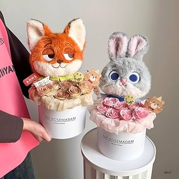 Disney - 【現地購入☆正規品】ズートピア　ニック　ジュディ　ぬいぐるみ花束　上海ディズニー 現地購入☆正規品】ズートピア ニック ジュディ ぬいぐるみ花束