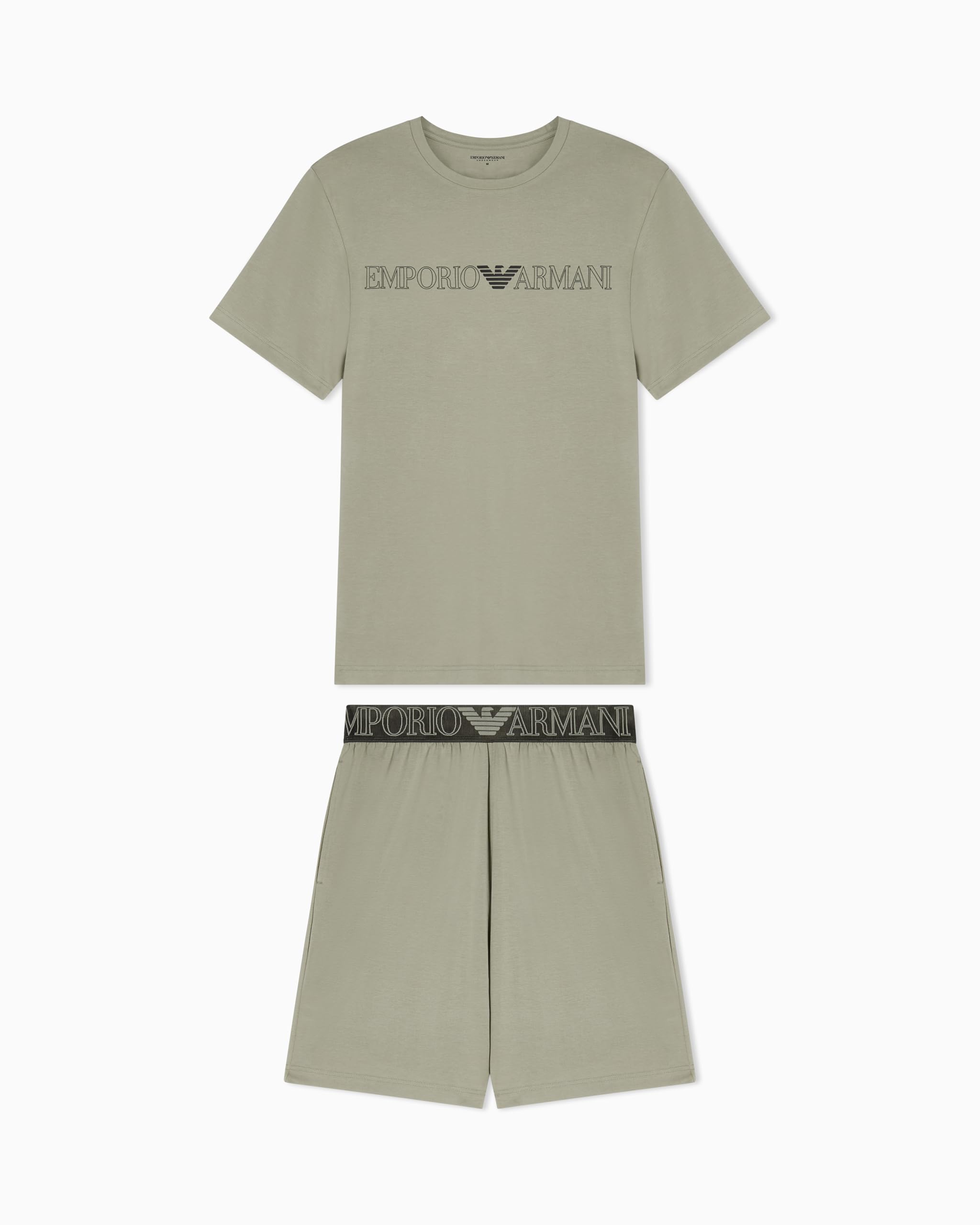 Emporio Armani Bodywear Megalogo Shortie Pyjama Set - Light Green