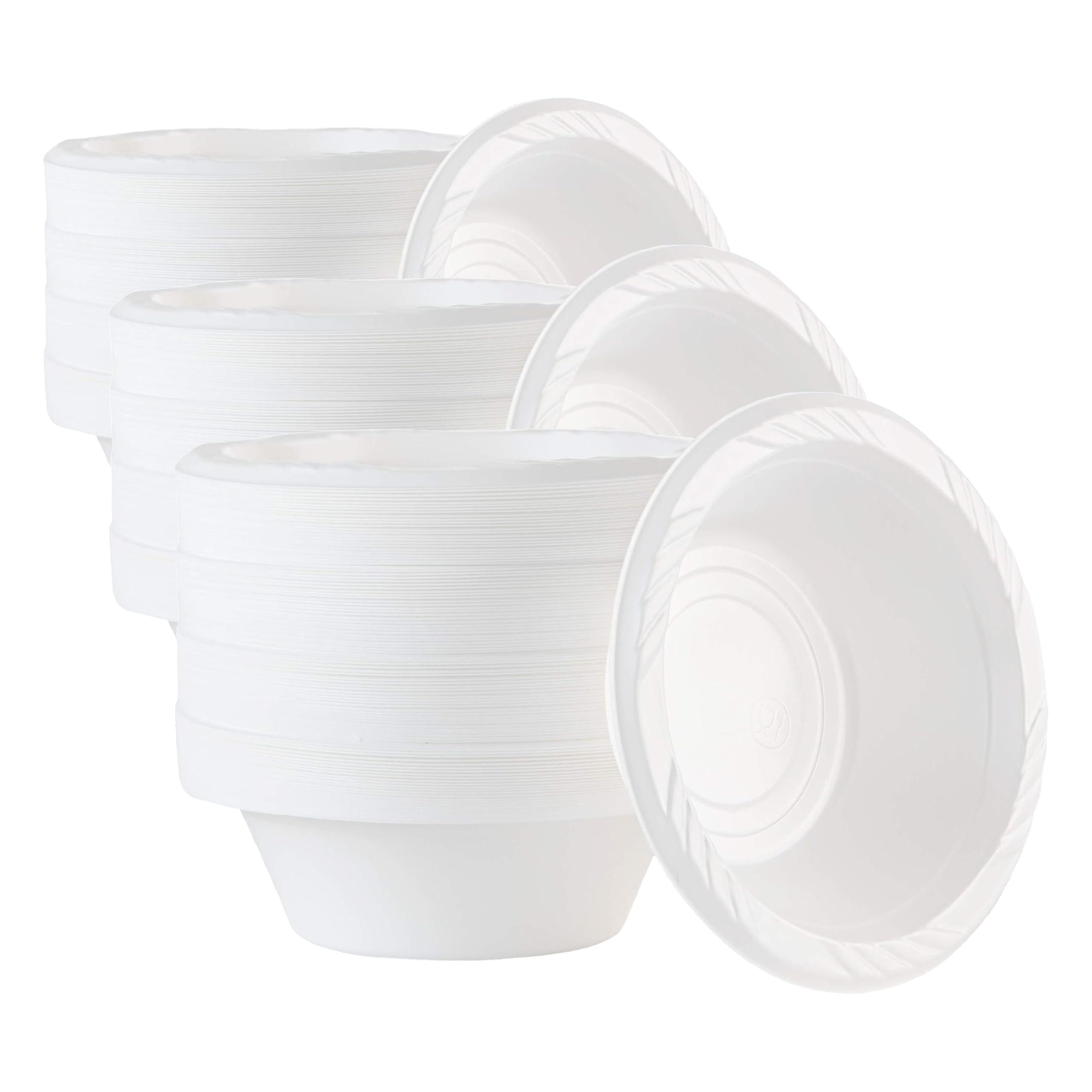 Disposable Soup Bowls - 100 White Plastic Bowls -15